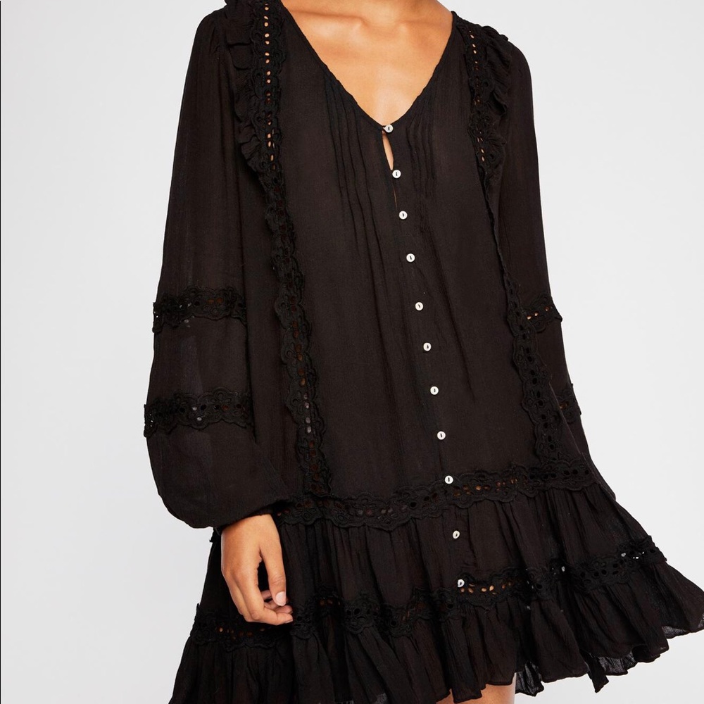 Black snow angel free people dress size small